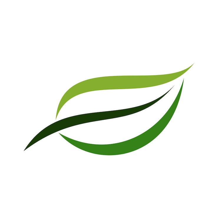 Vetor modelo de logotipo vetorial de ícone de folha verde