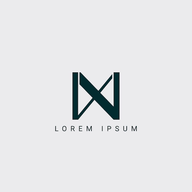 Modelo de logotipo vetorial de monograma de ilustração do alfabeto NX e XN