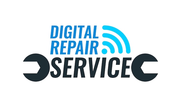 Modelo de logotipo vetorial para serviço de reparo de equipamentos digitais