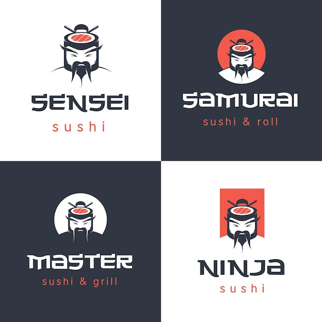 Vetor modelo de logotipo vetorial para sushi and rolls bar ou restaurante.