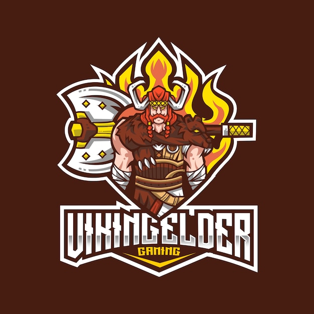 Modelo de logotipo viking elder esport