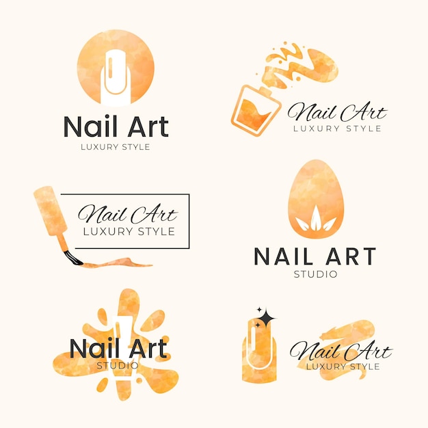 Modelo de logotipos de estúdio de arte de unhas