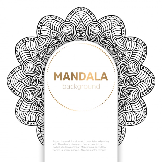 Modelo de mandala preto e branco