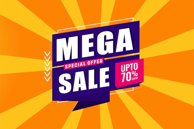 Modelo de mania de mega vendas de ofertas atraentes em ação