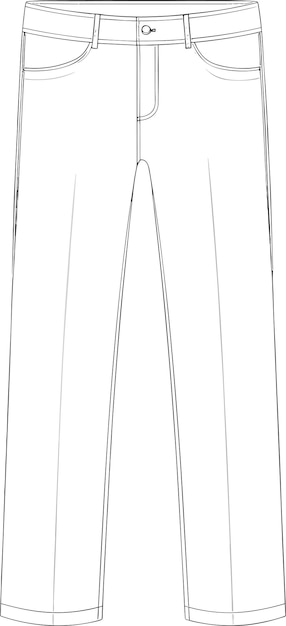 modelo de maquete de calça branca ilustração vetorial esboço de design plano