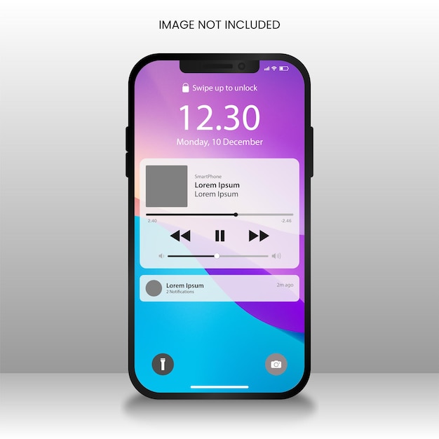 Modelo de maquete de interface de telefone de notificação