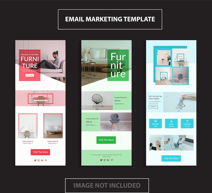 Modelo de marketing por e-mail de boletim eletrônico multifuncional B2B de negócios