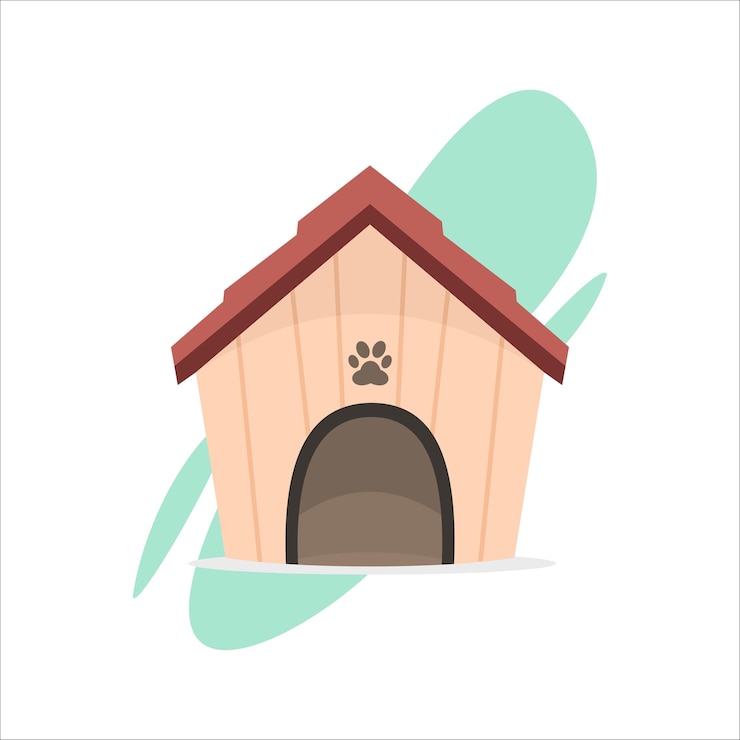 Vetor modelo de mascote de logotipo de casa de cachorro