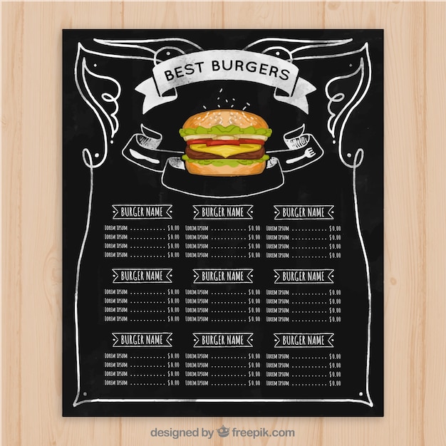 Modelo de menu Burger