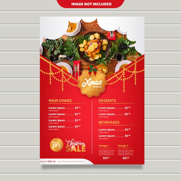 Modelo de menu de natal