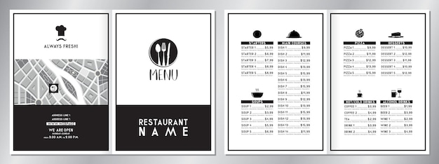 Vetor modelo de menu do restaurante do vintage