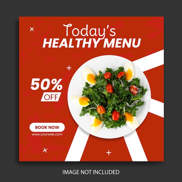 Modelo de mídia social de alimentos Vetor premium de design de postagem do instagram