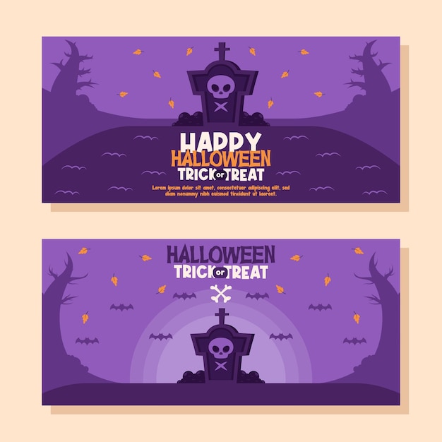 modelo de mídia social de banner de fundo plano de Halloween
