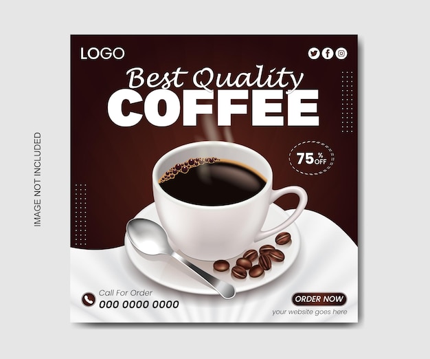 modelo de mídia social de café