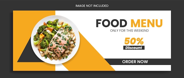 modelo de mídia social de menu de comida banner da web de capa do facebook