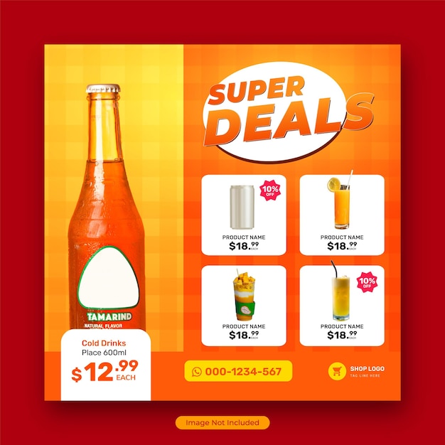 Modelo de mídia social de promoção de produtos de mercearia