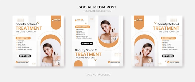 Modelo de mídia social de salão de beleza e spa