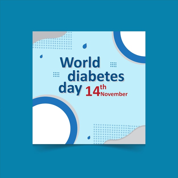 Modelo de mídia social do dia mundial do diabetes