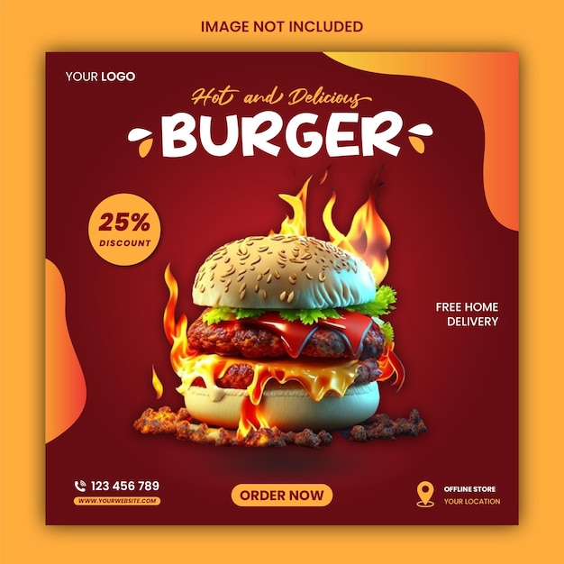 Modelo de mídia social do Spicy Burger