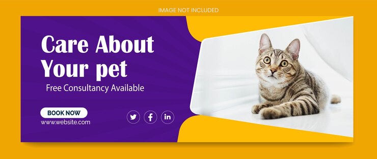 modelo de mídia social para animais de estimação design de capa do Facebook banner da web