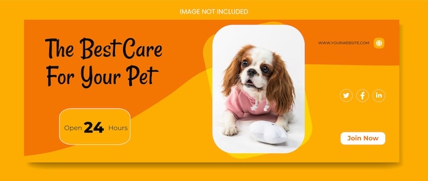 modelo de mídia social para animais de estimação design de capa do Facebook para animais de estimação banner da web