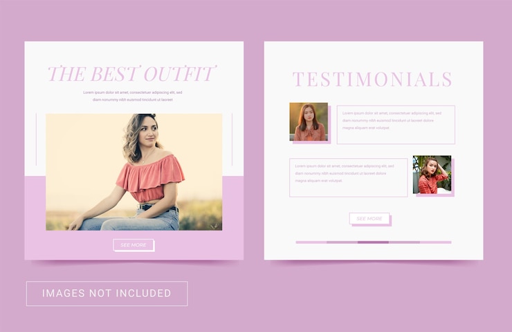 Vetor modelo de mídia social para mulheres da moda. tema simples e elegante com postagem quadrada no instagram