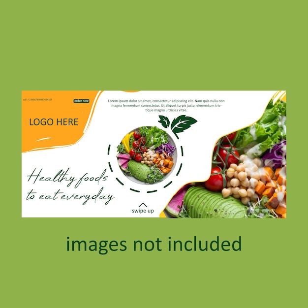 modelo de mídia social para promoção de alimentos de dieta vetorial premium