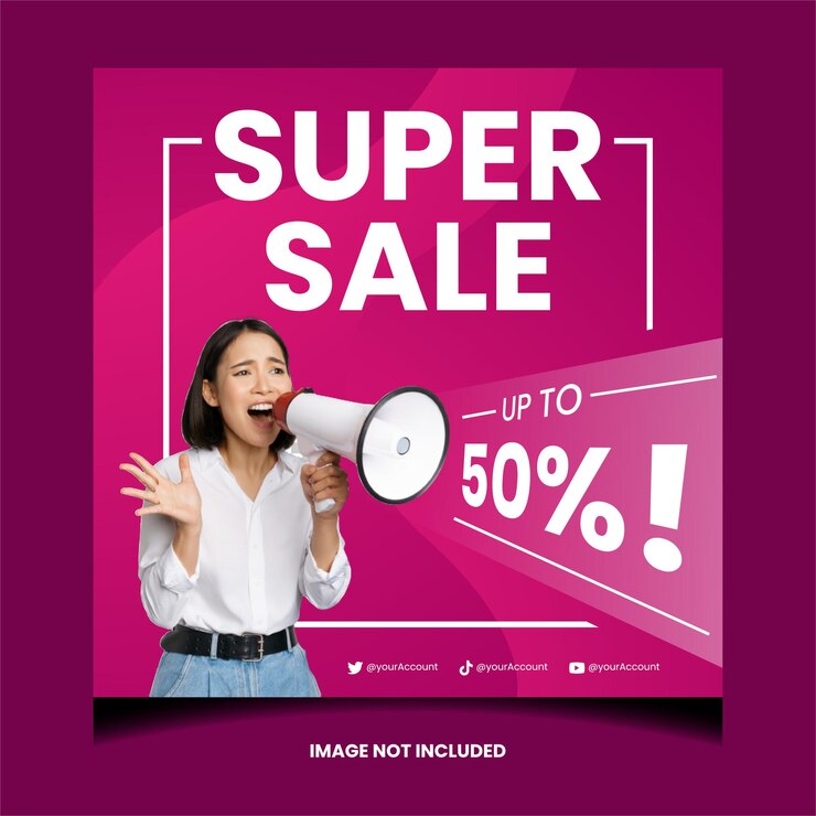 Vetor modelo de mídia social super sale square