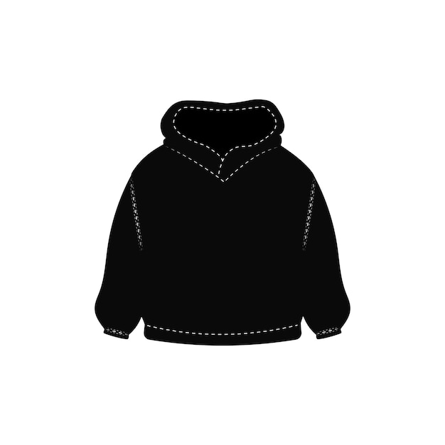 Modelo de mockup de moletom preto com debrum na frente e nas costas