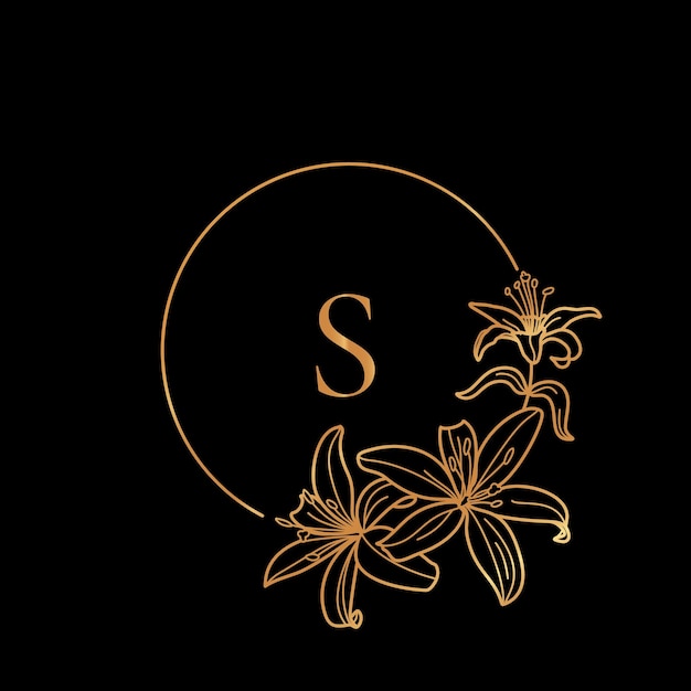 Logotipo Da Letra S Swirl Floral Gold Typeface Ilustração do Vetor -  Ilustração de ouro, etiqueta: 233724547