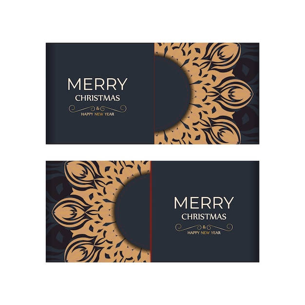 Modelo de natal feliz para cartão de saudação de design imprimível em cor cinza com padrões de inverno laranja cartaz de culinária vetorial feliz ano novo e ornamento abstrato