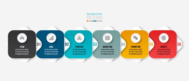 Modelo de negócio de infográfico com projeto de etapa ou opção.