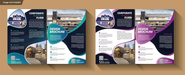 Modelo de negócio de panfleto para brochura de capa corporativa