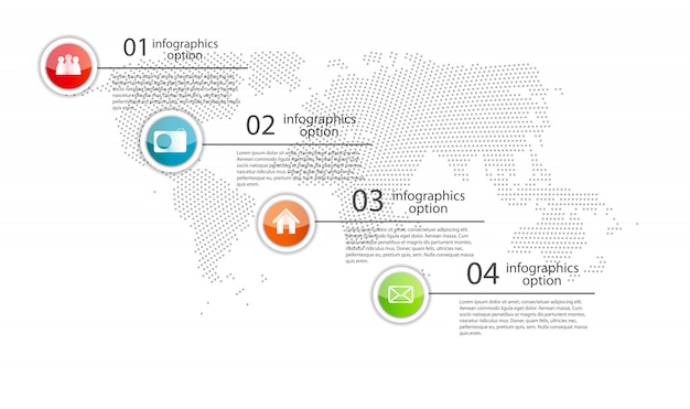 Modelo de negócio infográfico com quatro etapas