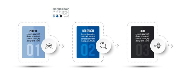 Modelo de negócios infográfico com design de etapa ou opção