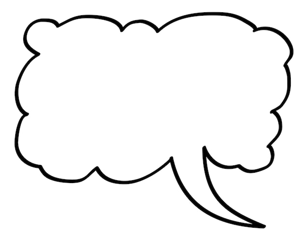 Modelo de nuvem de fala balão de mensagem de doodle em branco | Vetor  Premium