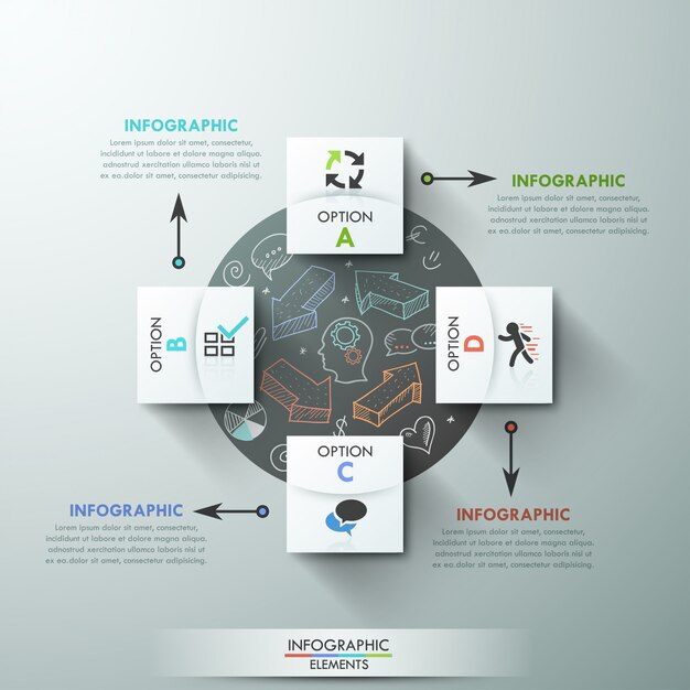 Modelo de opção moderna infográfico