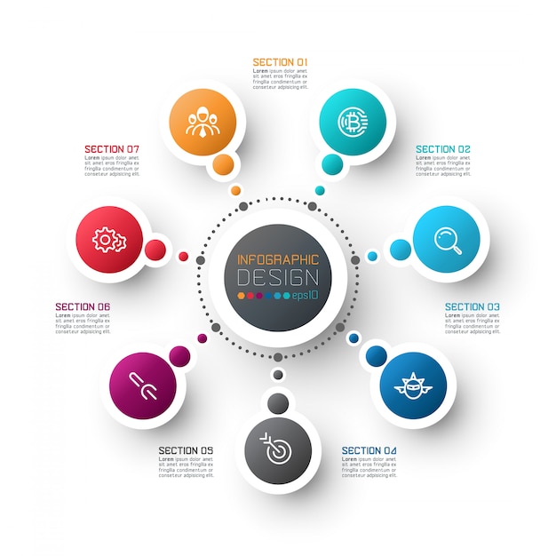 Modelo de opções de etapa de infográficos negócio abstrato.