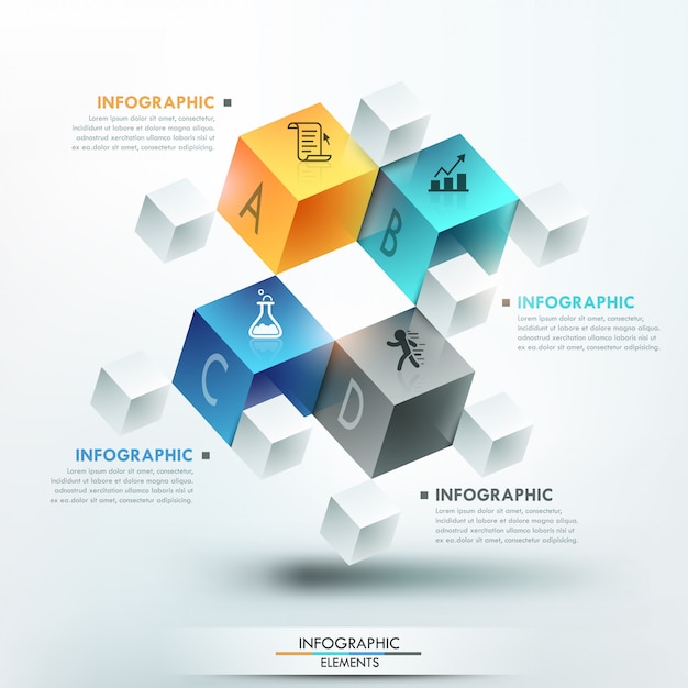 Modelo de opções de infografia moderna