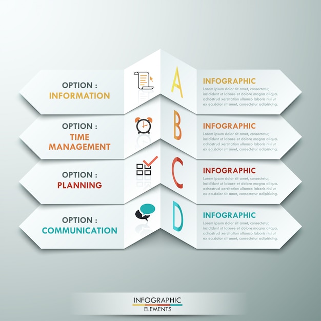 Modelo de opções de infografia moderna