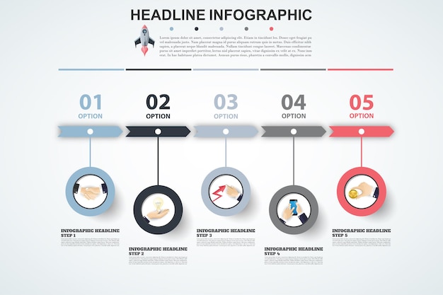 Modelo de opções de número de infográficos abstratos. ilustração vetorial pode ser usado para layout de fluxo de trabalho