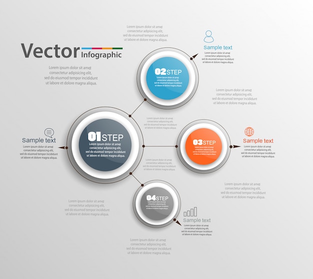 Modelo de opções de número de infográficos abstratos