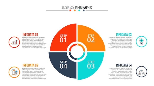 Vetor modelo de opções de números infográficos abstratos