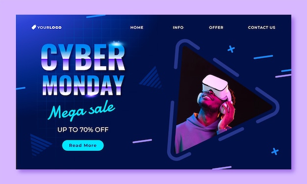 Modelo de página de destino da cyber monday