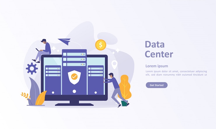 Modelo de página de destino de big data com banco de dados em nuvem