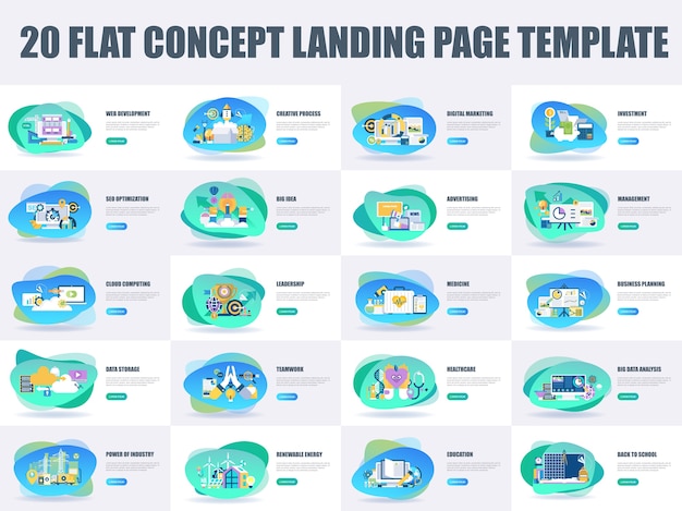 Modelo de página de destino de conceito de design plano de pacote