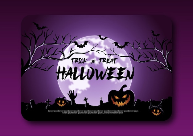 Modelo de página de destino realista de Halloween de vetor