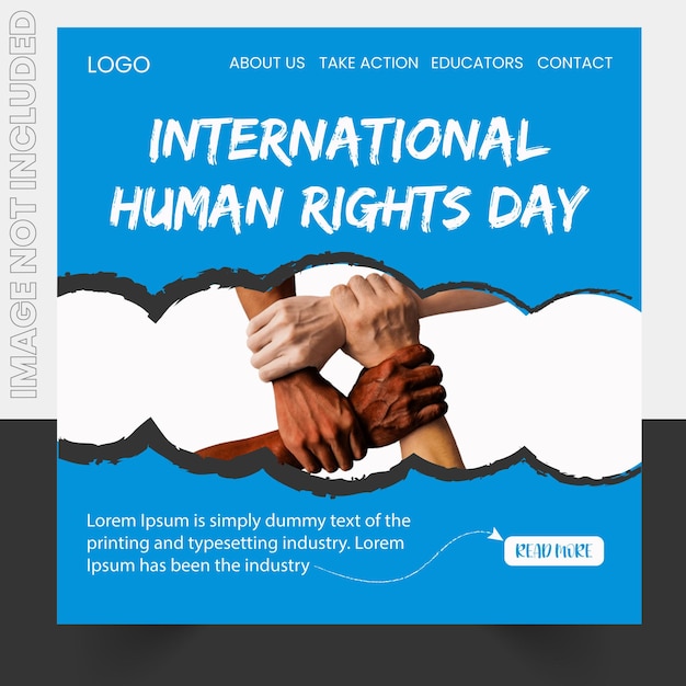 Modelo de página de destino vetorial do Dia Internacional dos Direitos Humanos
