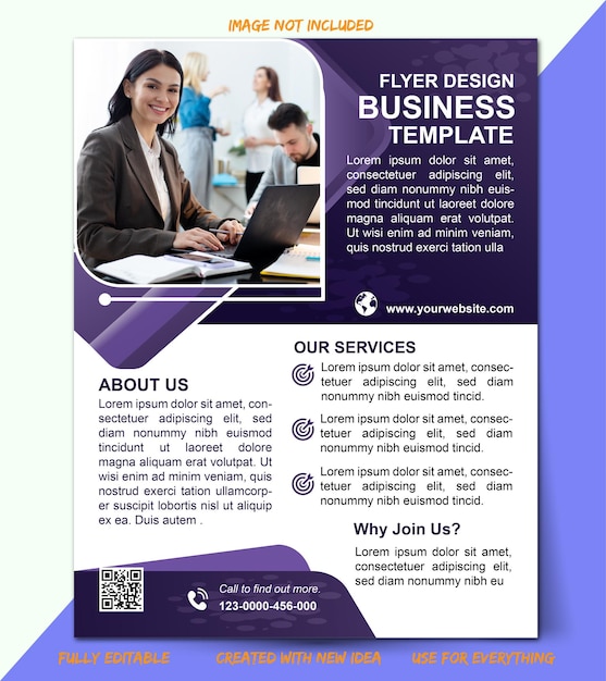 Vetor modelo de panfleto de negócios para uso em todos os serviços que você quiser