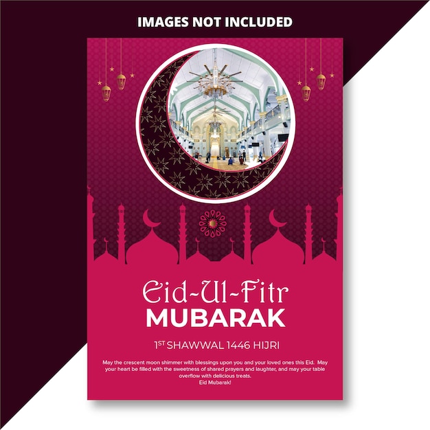 Modelo de panfleto do Eid Mubarak